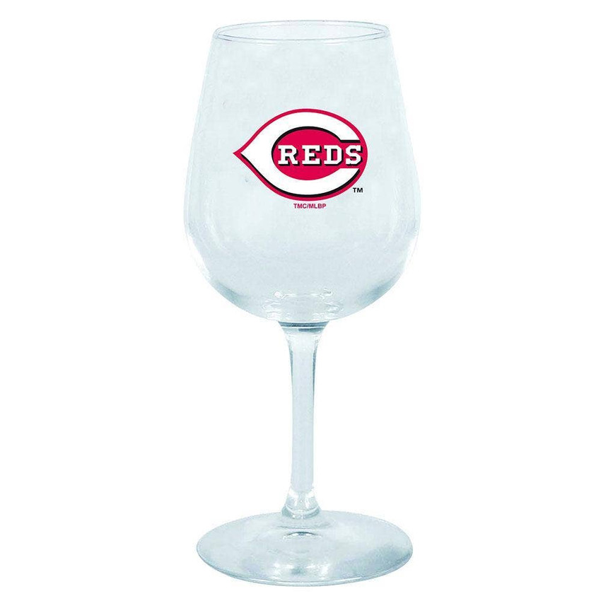 Cincinnati Reds 12.75oz Stem Wine Glass Color Logo
