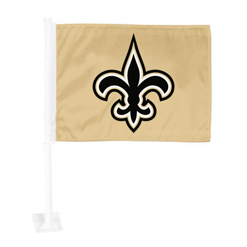 New Orleans Saints Car Flag Large 1pc 11" x 14" Fleur-de-lis Primary Logo