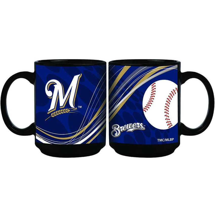 Milwaukee Brewers 15oz Dynamic Black Mug
