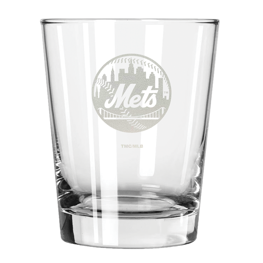 New York Mets 15oz Old Fashioned w/Etched Logo