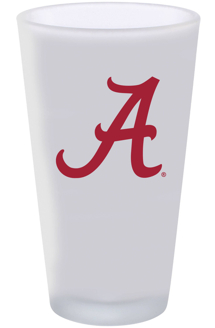 Alabama Crimson Tide 16oz Frosted Pint Glass Color Logo