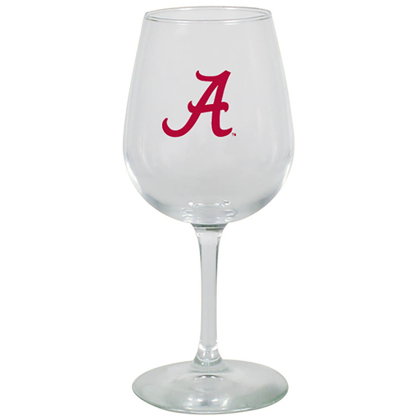 Alabama Crimson Tide 12.75oz Stem Wine Glass Color Logo