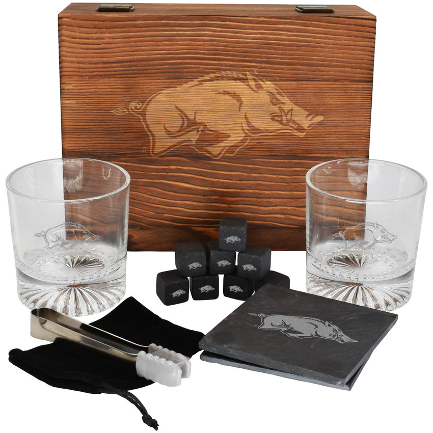 Arkansas Razorbacks Boxed Drinkware Set w/Coasters