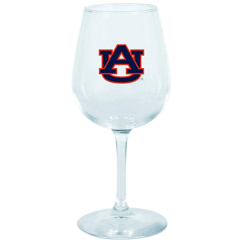 Auburn Tigers 12.75oz Stem Wine Glass Color Logo