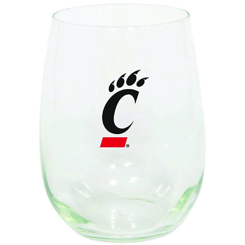 Cincinnati Bearcats 15oz Stemless Wine w/Color Logo