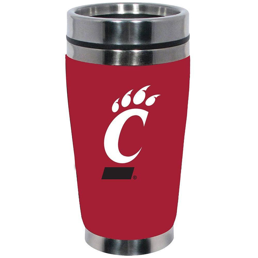 Cincinnati Bearcats 16oz Travel Mug with Neoprene Wrap