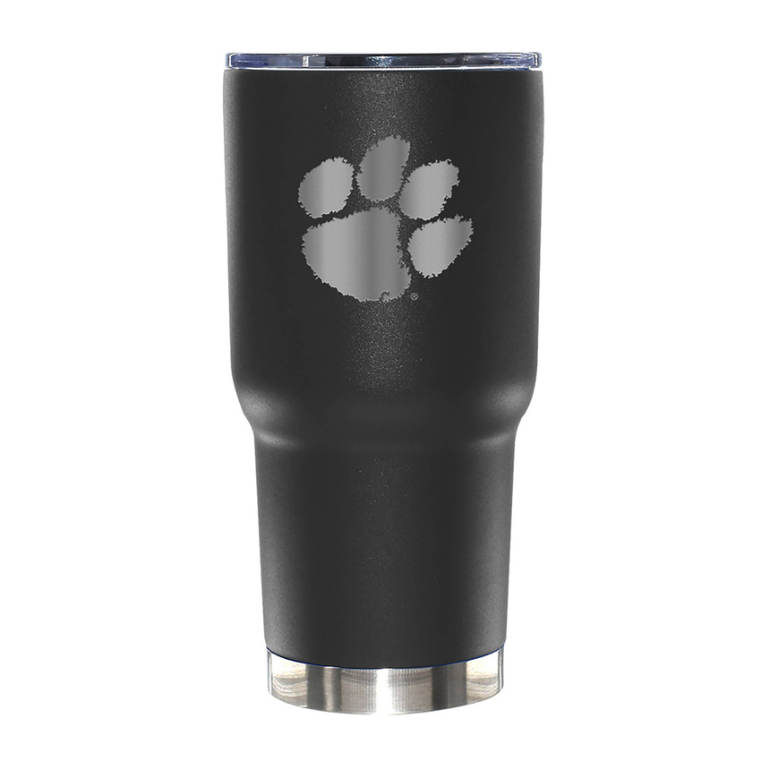 Clemson Tigers 30oz Black Etched Tumbler