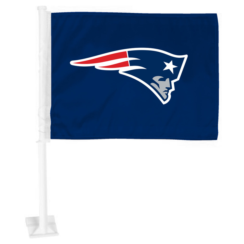 New England Patriots Car Flag Large 1pc 11" x 14" Patriot Head Primary Logo