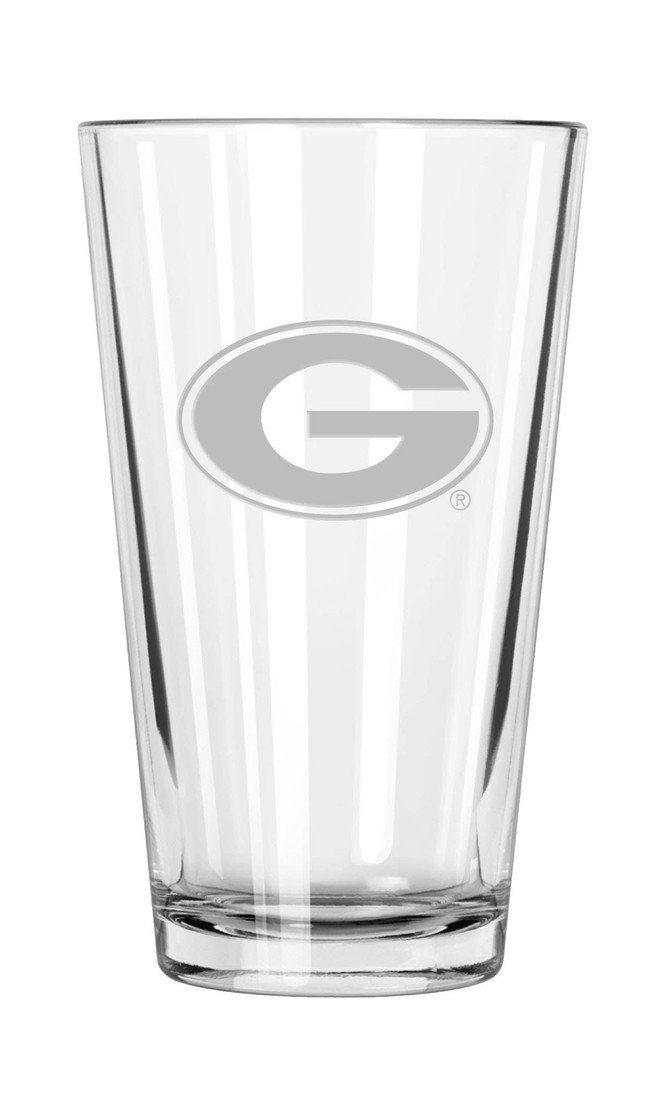 Georgia Bulldogs 16oz Pint Glass w/Etched Logo
