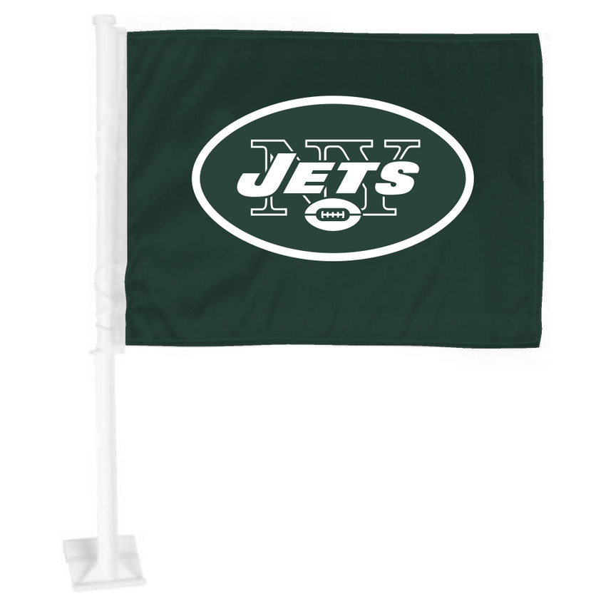 New York Jets Car Flag Large 1pc 11" x 14" Oval Jets Primary Logo