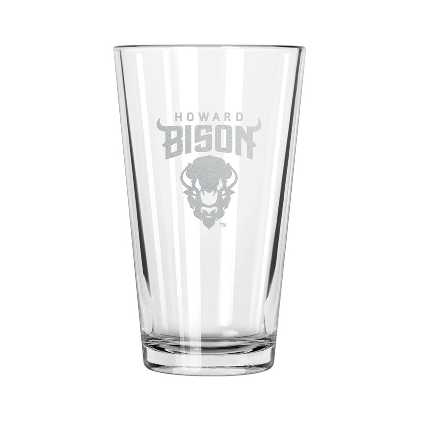 Howard Bison 16oz Pint Glass w/Etched Logo