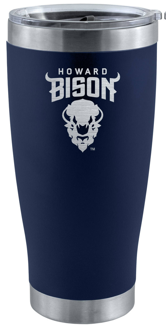 Howard Bison 20oz Navy Tumbler w/Etched Logo