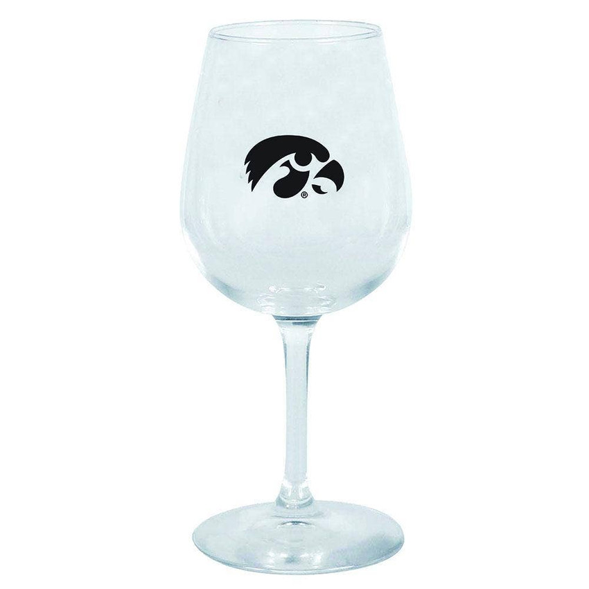Iowa Hawkeyes 12.75oz Stem Wine Glass Color Logo