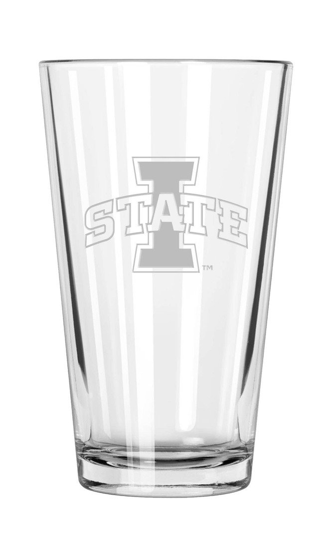 Iowa State Cyclones 16oz Pint Glass w/Etched Logo