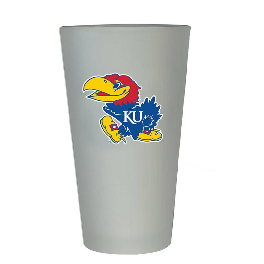 Kansas Jayhawks 16oz Frosted Pint Glass Color Logo