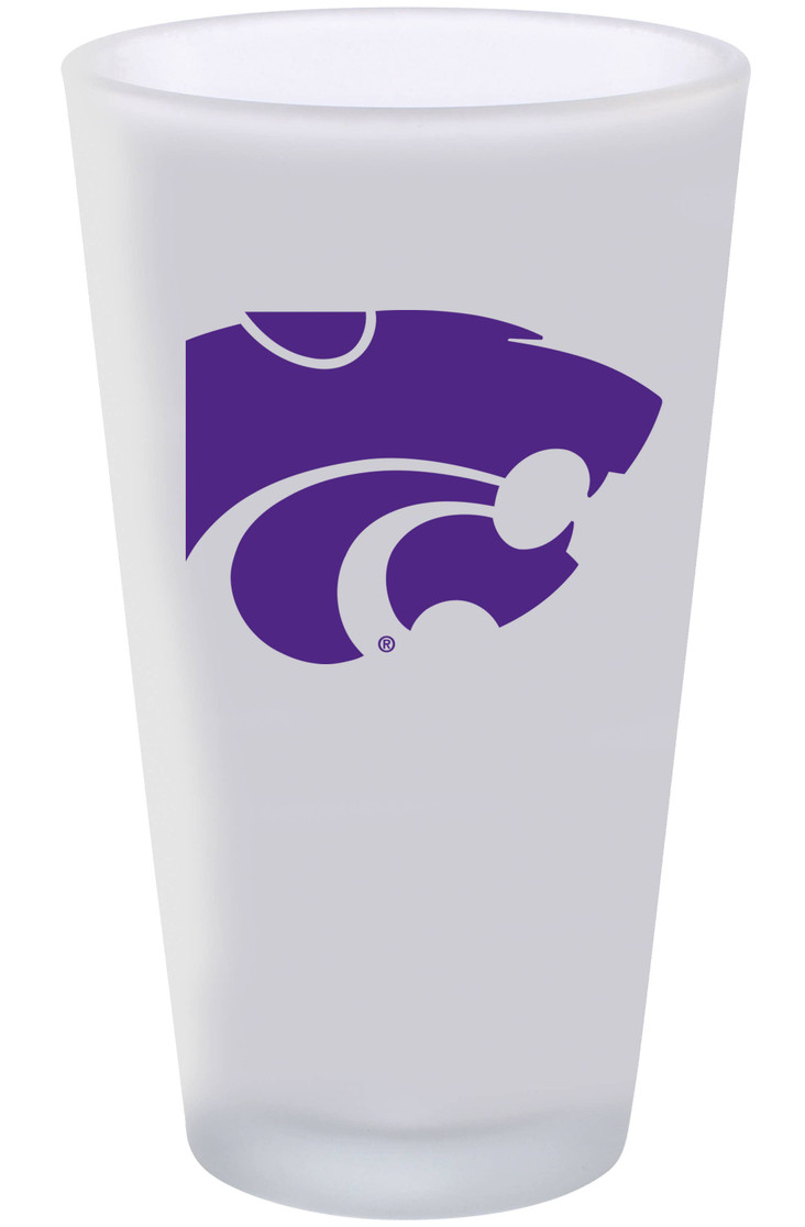 Kansas State Wildcats 16oz Frosted Pint Glass Color Logo