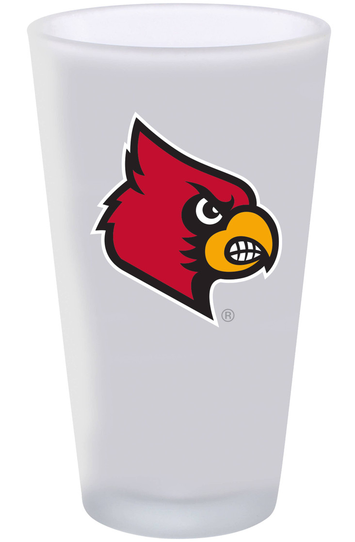 Louisville Cardinals 16oz Frosted Pint Glass Color Logo