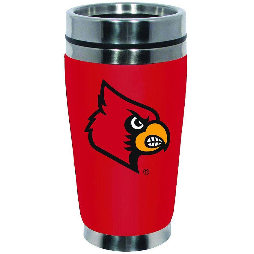Louisville Cardinals 16oz Travel Mug with Neoprene Wrap