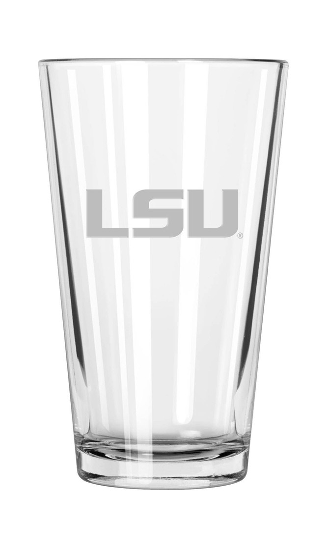LSU Tigers 16oz Pint Glass w/Etched Logo