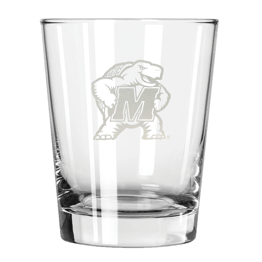 Maryland Terrapins 15oz Old Fashioned w/Etched Logo