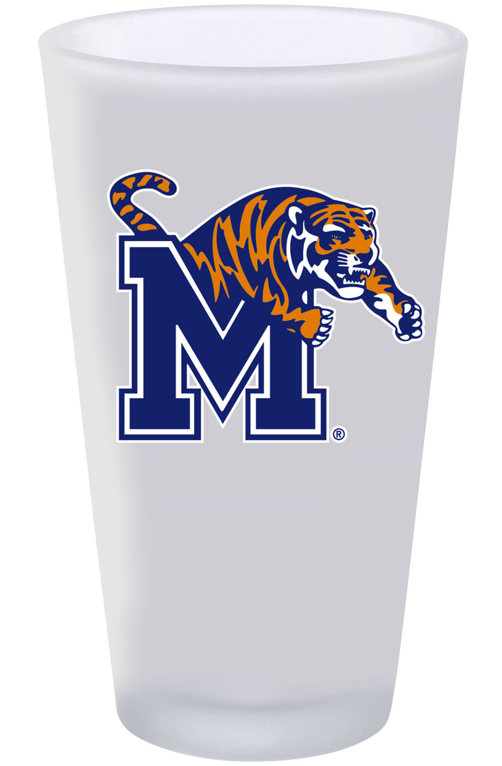 Memphis Tigers 16oz Frosted Pint Glass Color Logo