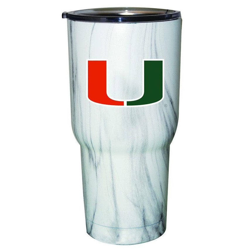 Miami Hurricanes Marble Stainless Steel Tumbler