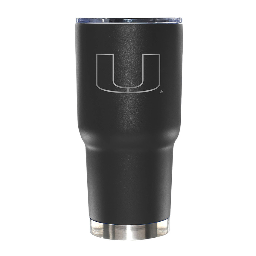 Miami Hurricanes 30oz Black Etched Tumbler