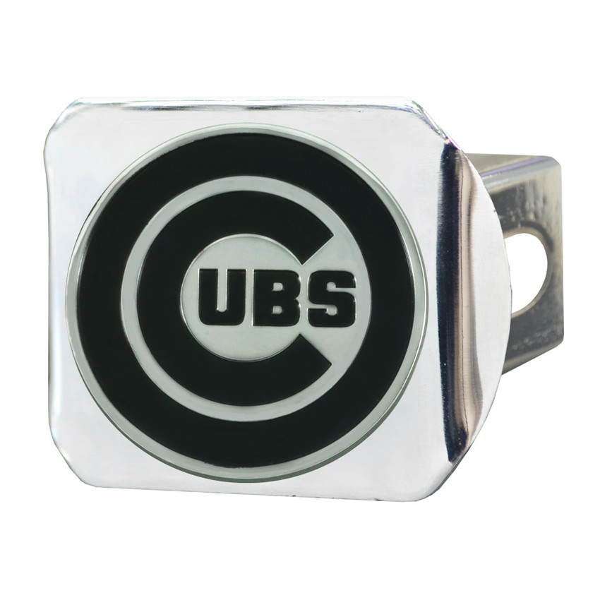 Chicago Cubs Metal Hitch Cover with Metal 3D Emblem Circular Cubs Primary Logo