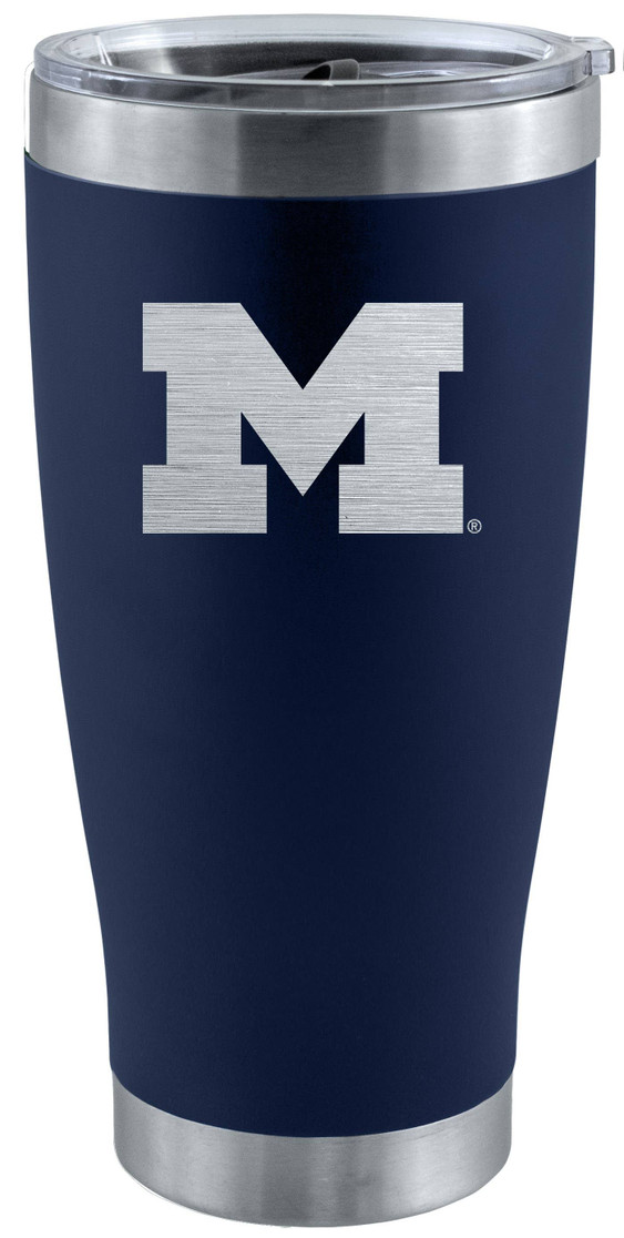Michigan Wolverines 20oz Navy Tumbler w/Etched Logo