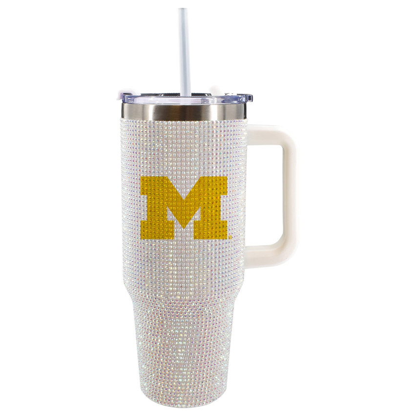 Michigan Wolverines 40oz Bling Tumbler