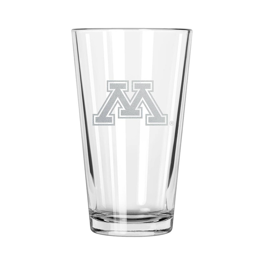Minnesota Golden Gophers 16oz Pint Glass w/Etched Logo