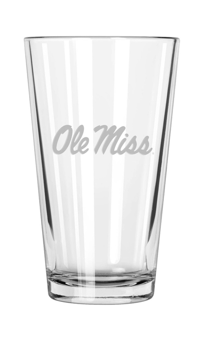 Ole Miss Rebels 16oz Pint Glass w/Etched Logo