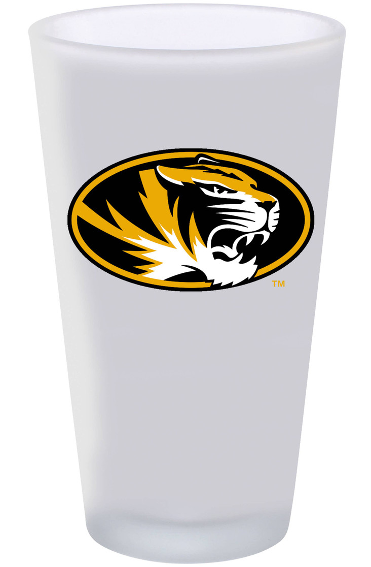 Missouri Tigers 16oz Frosted Pint Glass Color Logo