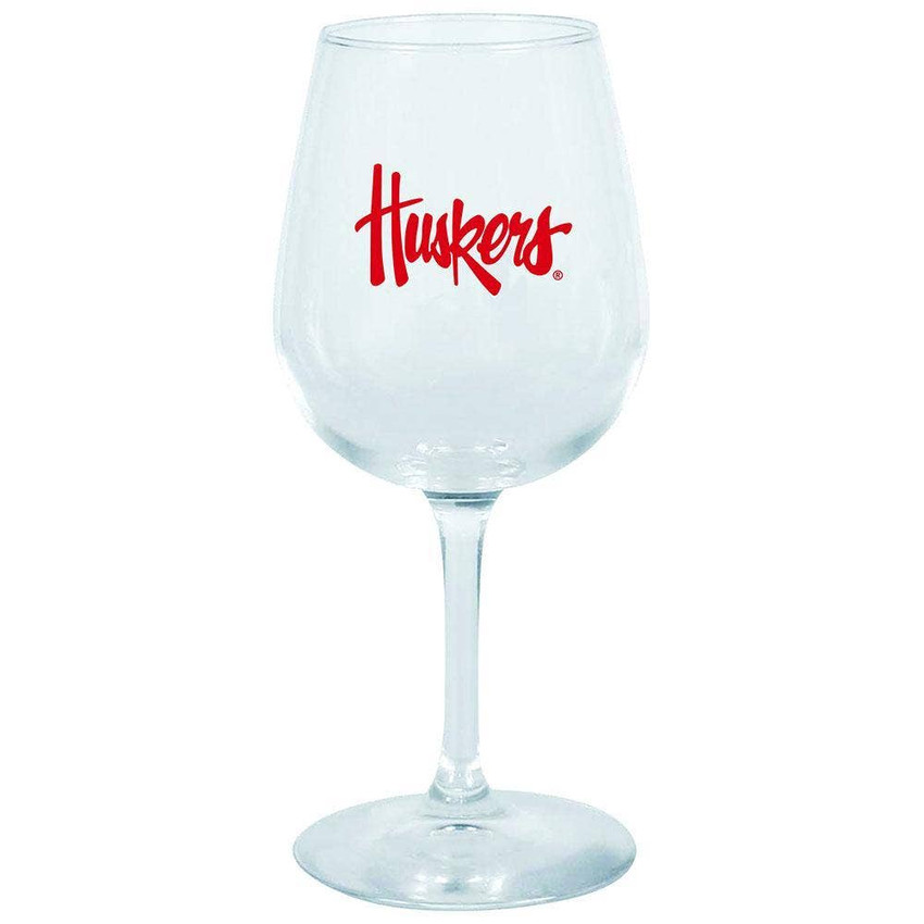 Nebraska Cornhuskers 12.75oz Stem Wine Glass Color Logo
