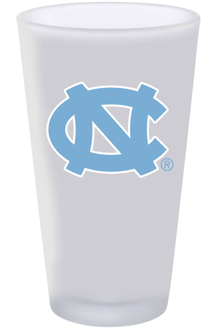 North Carolina Tar Heels 16oz Frosted Pint Glass Color Logo