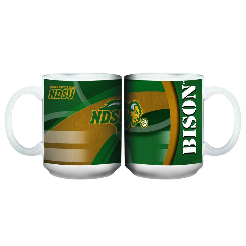 North Dakota State Bison 15oz White Carbon Fiber Mug
