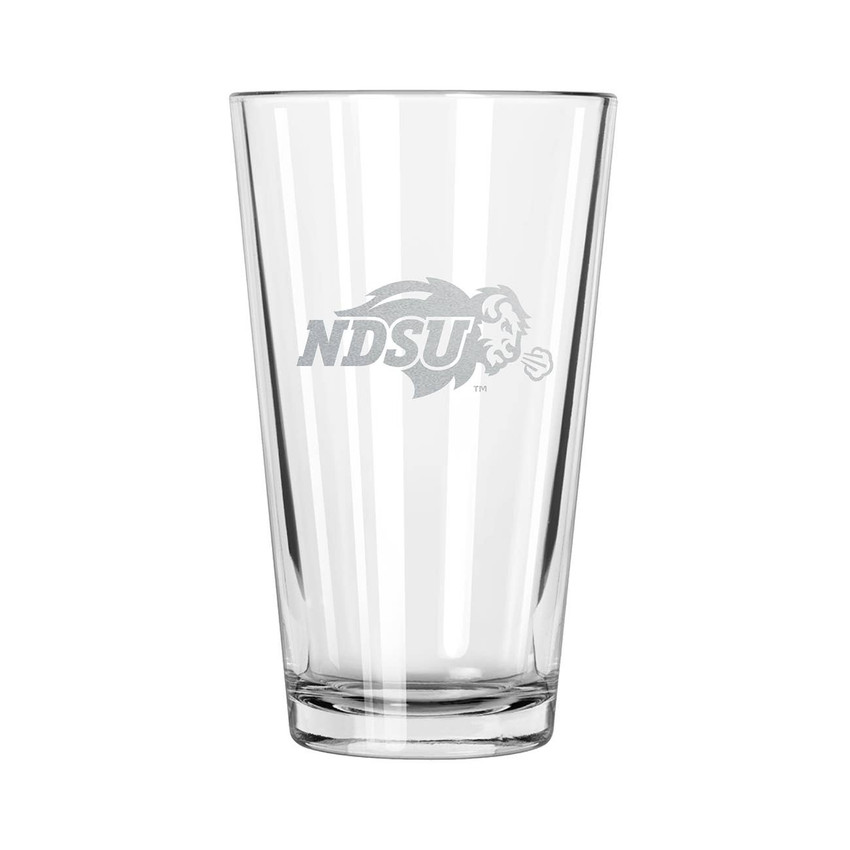North Dakota State Bison 16oz Pint Glass w/Etched Logo