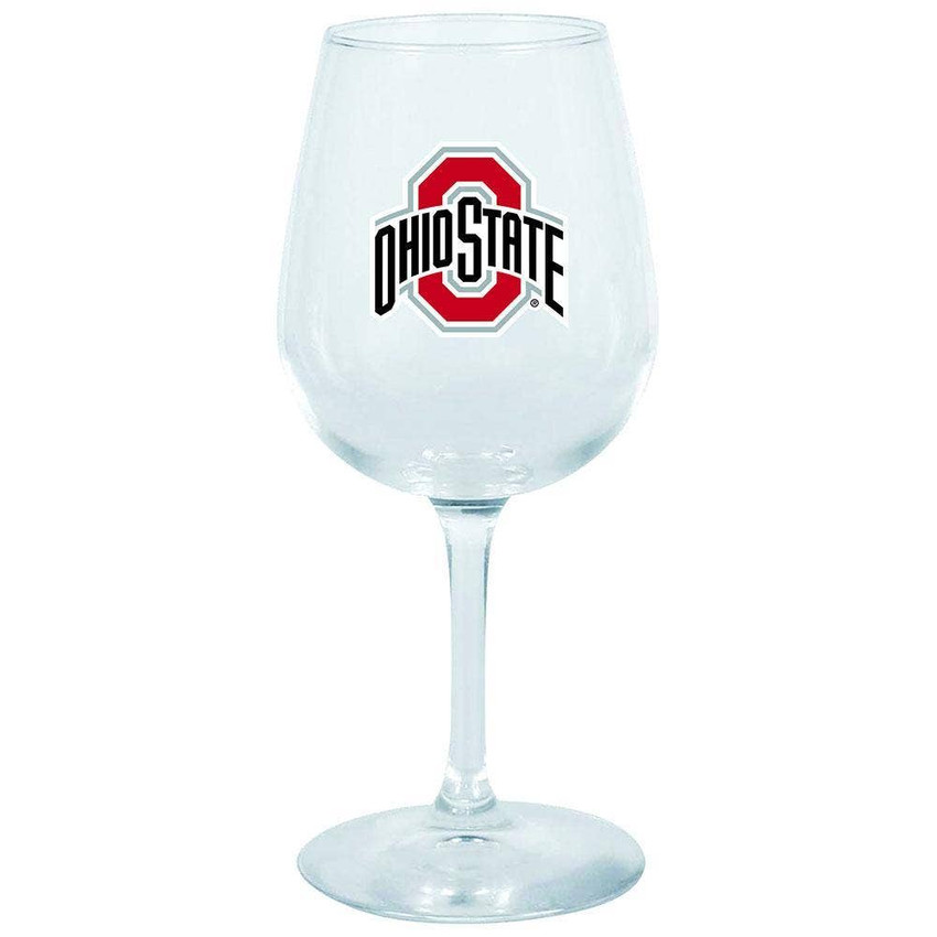 Ohio State Buckeyes 12.75oz Stem Wine Glass Color Logo