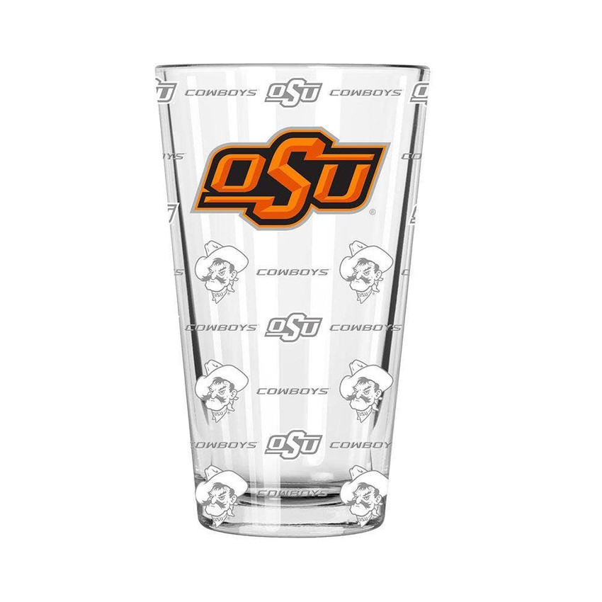 Oklahoma State Cowboys Sandblasted Pint