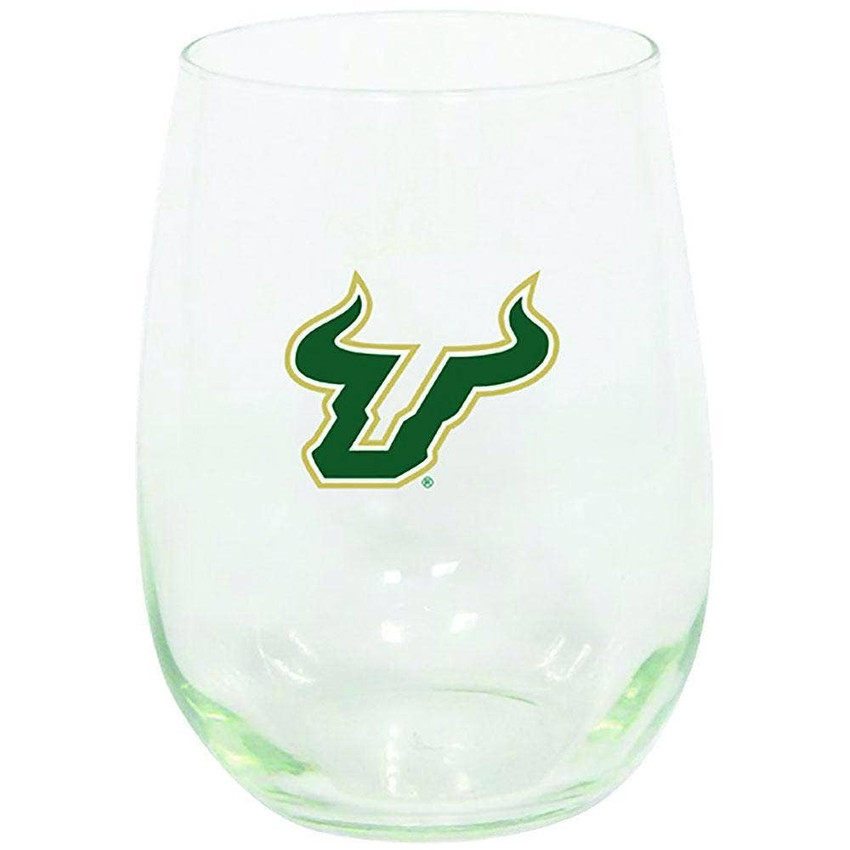 South Florida Bulls 15oz Stemless Wine w/Color Logo