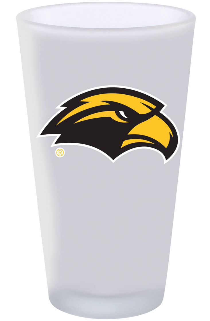 Southern Mississippi 16oz Frosted Pint Glass Color Logo