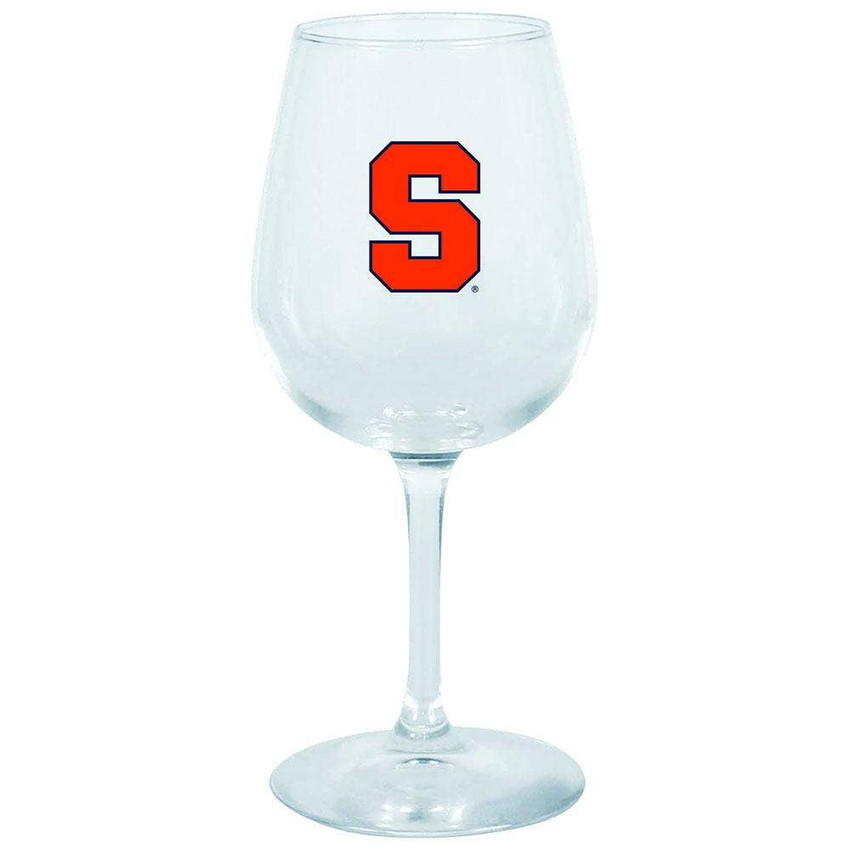 Syracuse Orange 12.75oz Stem Wine Glass Color Logo