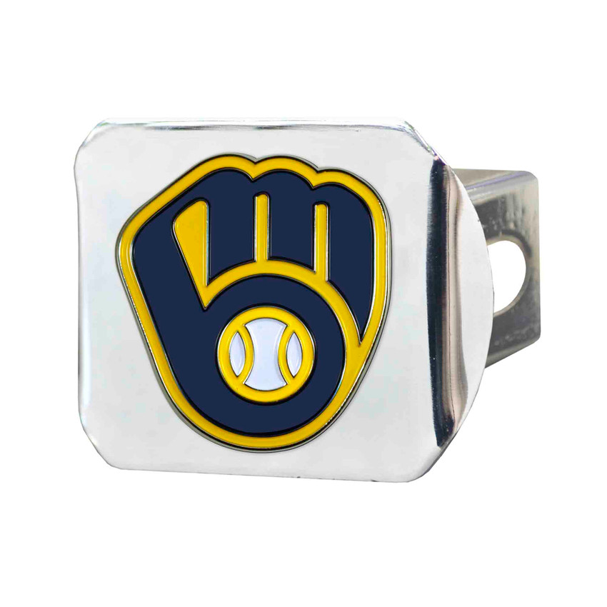 MLB - Milwaukee Brewers Color Hitch - Chrome 3.4"x4"