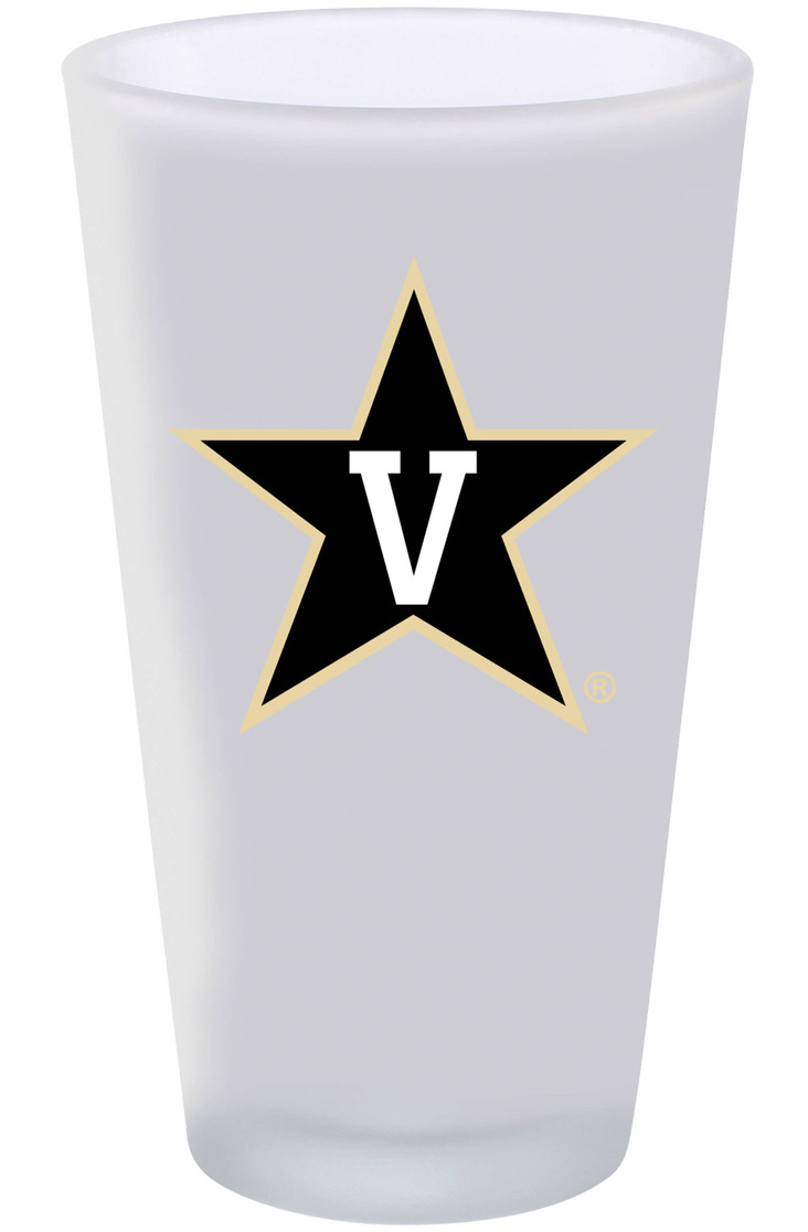 Vanderbilt Commodores 16oz Frosted Pint Glass Color Logo