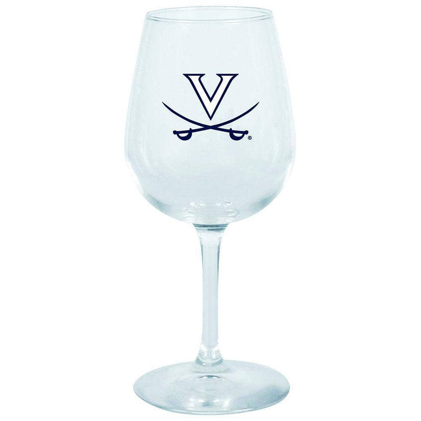 Virginia Cavalier 12.75oz Stem Wine Glass Color Logo