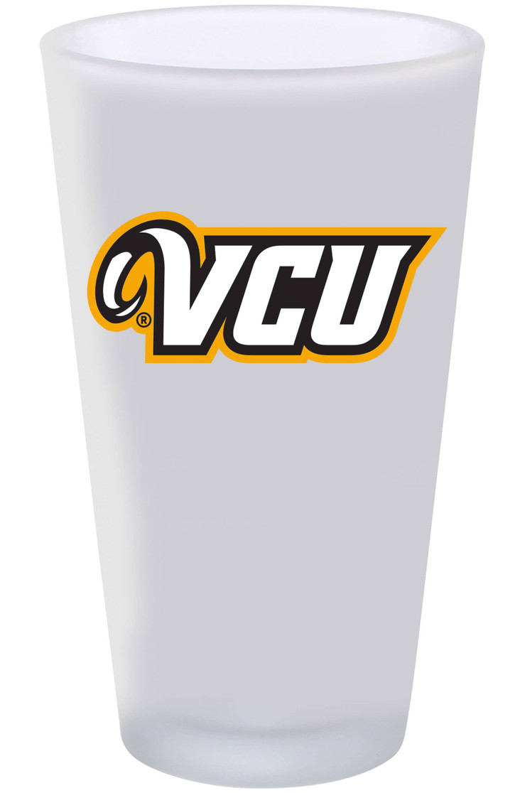 Virginia Commonwealth 16oz Frosted Pint Glass Color Logo