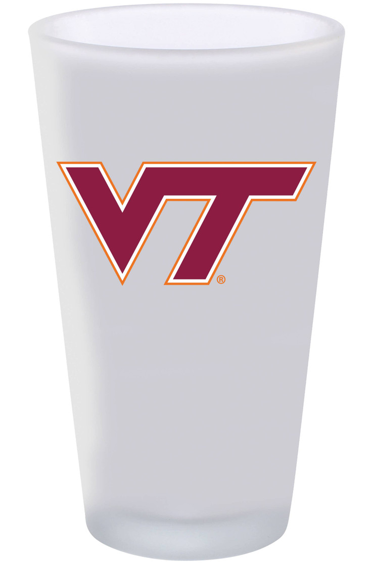 Virginia Tech Hokies 16oz Frosted Pint Glass Color Logo