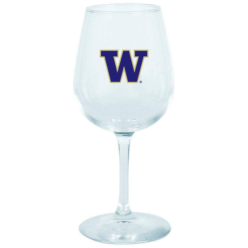 Washington Huskies 12.75oz Stem Wine Glass Color Logo
