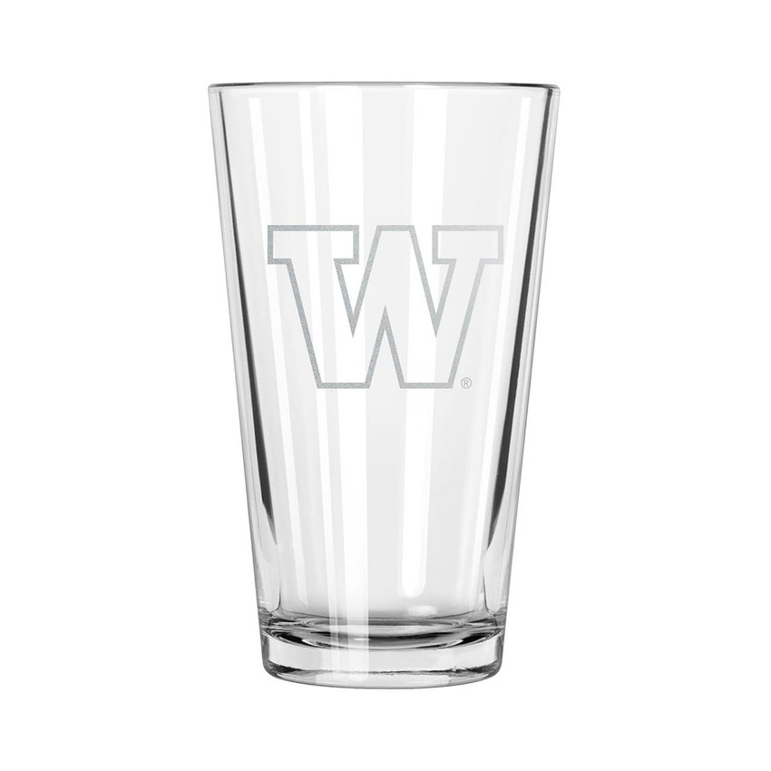 Washington Huskies 16oz Pint Glass w/Etched Logo