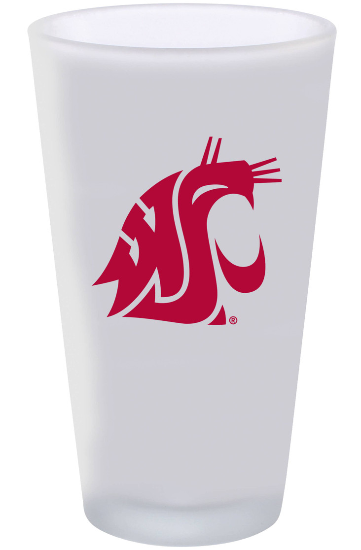 Washington State Cougars 16oz Frosted Pint Glass Color Logo